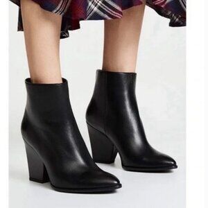 Stuart Weitzman Bedford Black Leather Ankle Boots, 7.5